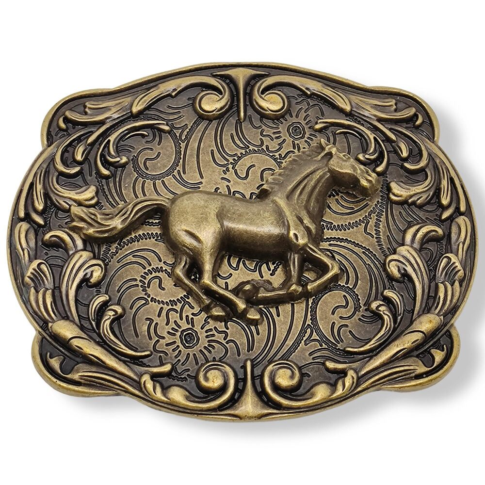 7245 Western Cowboy Belt Buckle Antique Silver Belt buckles & 003 1.64"